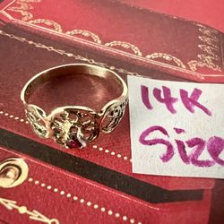 14K Solid Gold Ring For Wedding Size 4