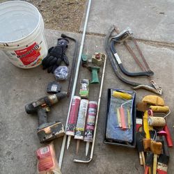 Bucket of misc tools