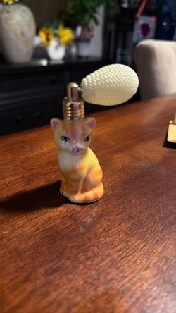 Vintage Porcelain Cat Perfume Atomizer