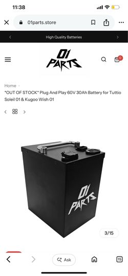 Selling 60v tuttio battery