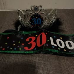 30th Birthday Crown And Sash