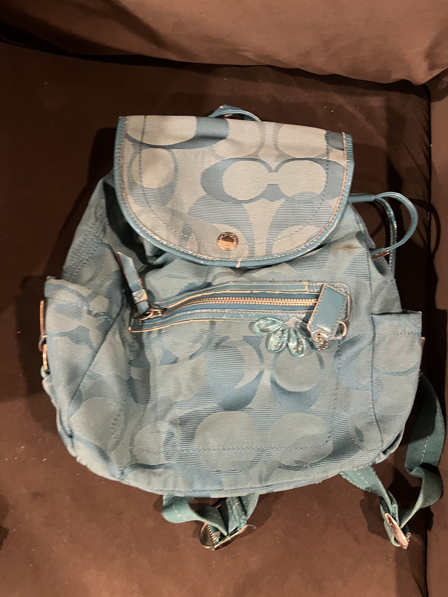 Coach Vintage Backpack Purse Bag Baby Blue