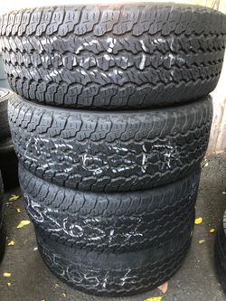 Used set 255/65/17 good year wrangler great condition $200 for 4 tires .