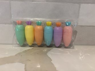3-6Pcs Cute Carrot Shape Highlighters Mini Neon Highlighters Pastel Colors
