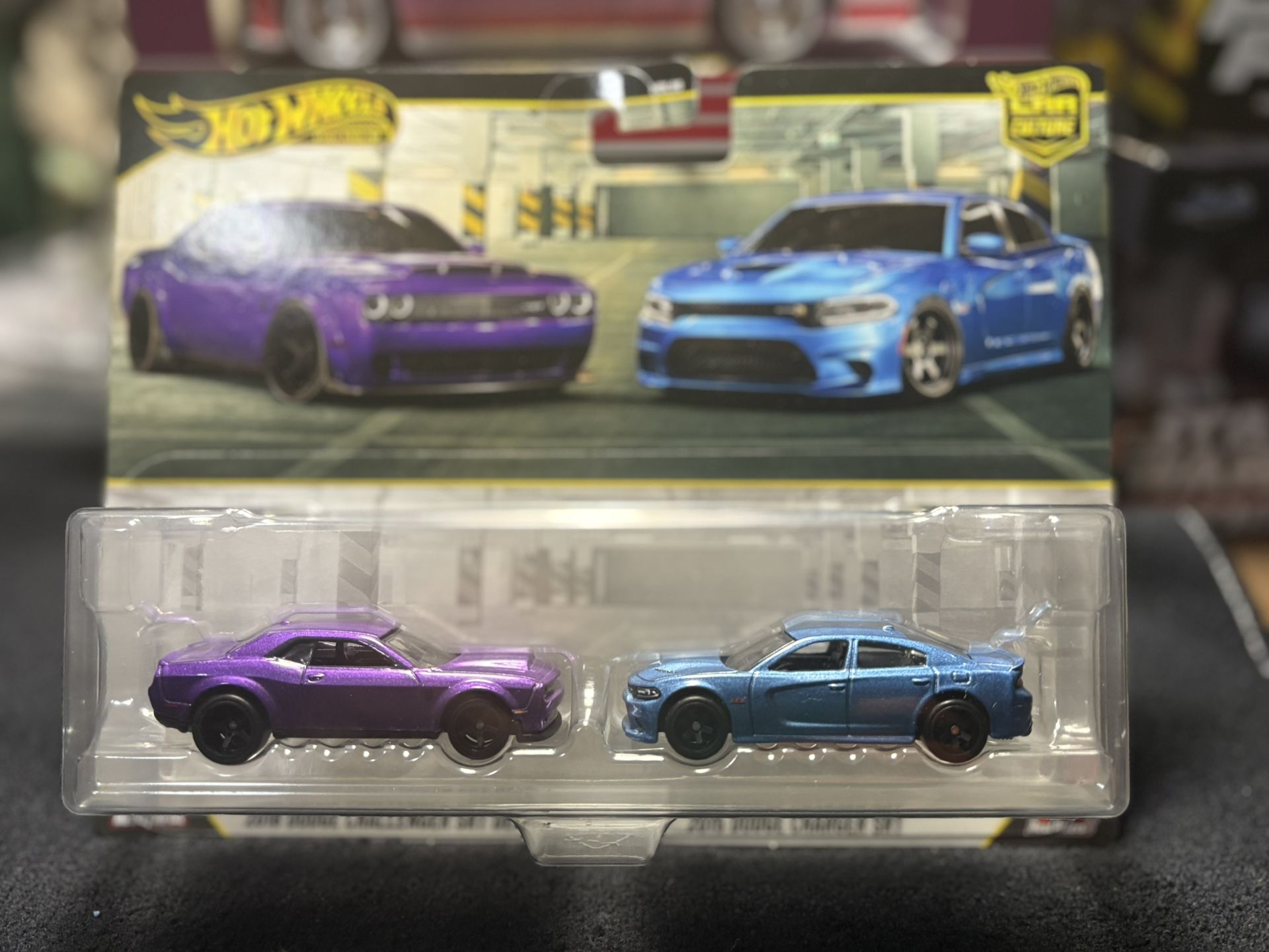 2026 Hot Wheels Premium 2 pack 2018 Dodge Challenger Demon & 2015 Charger SRT