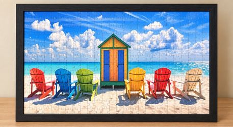 Handmade Framed Puzzle – Beach Theme