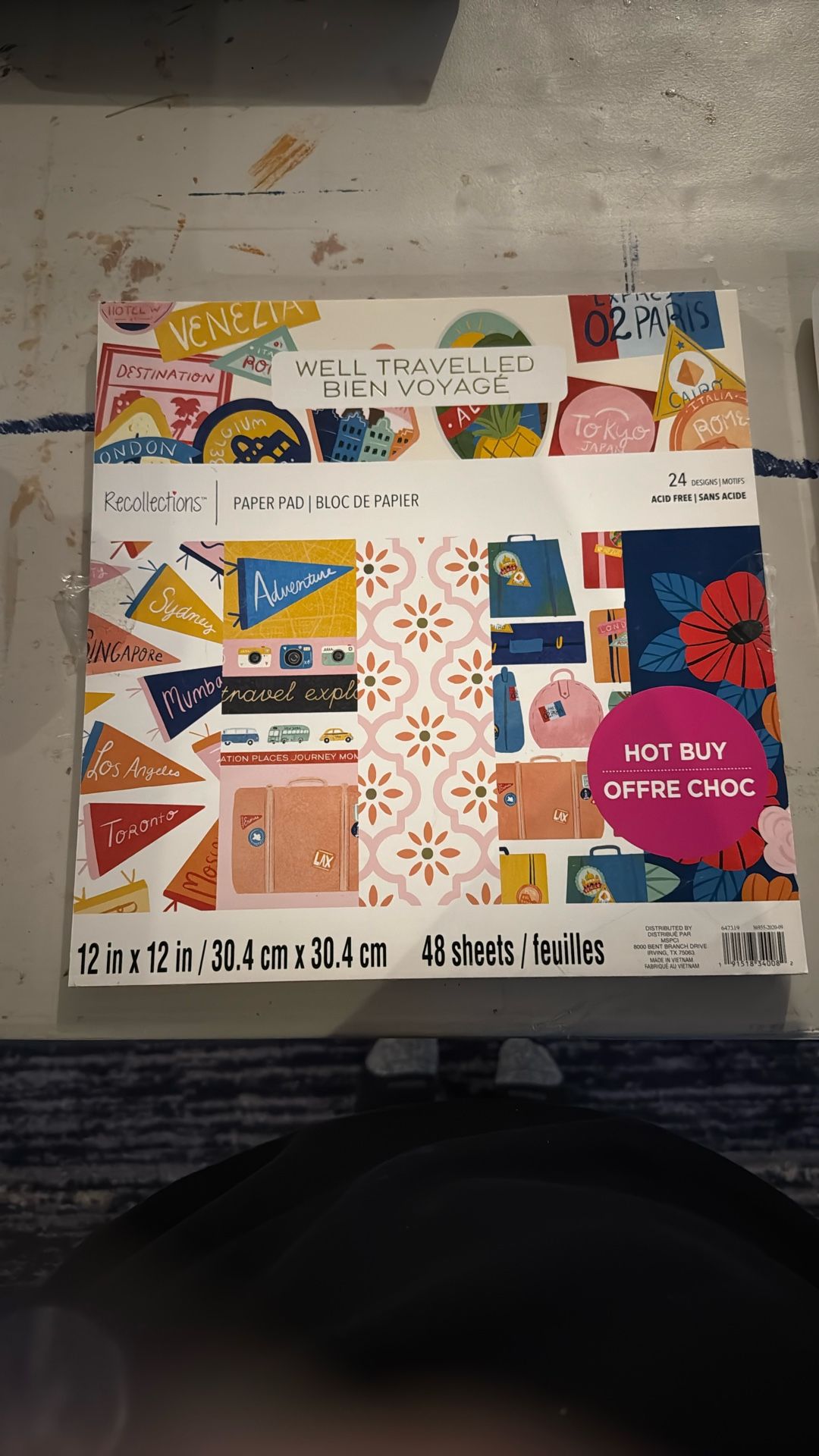 Travel Scrapbook Paper - 2 Available 