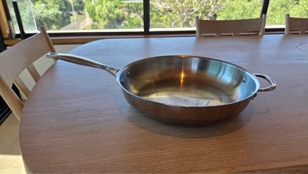 Large Le Creuset Tri-Ply Stainless Steel Deep Frying Pan 12.5”