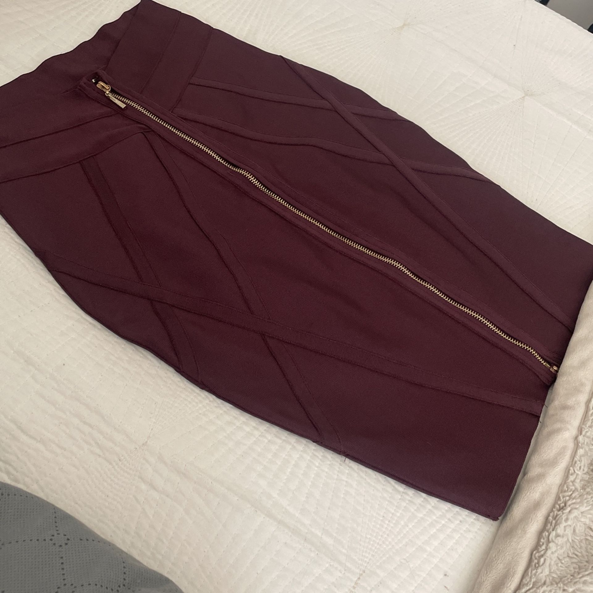 Burgundy Pencil Skirt (M)