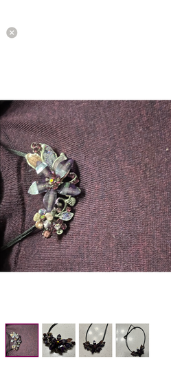 Purple Floral Pendant Necklace