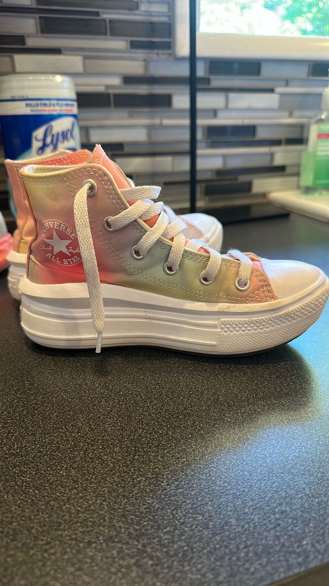 Girls Platform High Top Converse Size 13