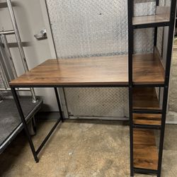 Office desk with side shelves
