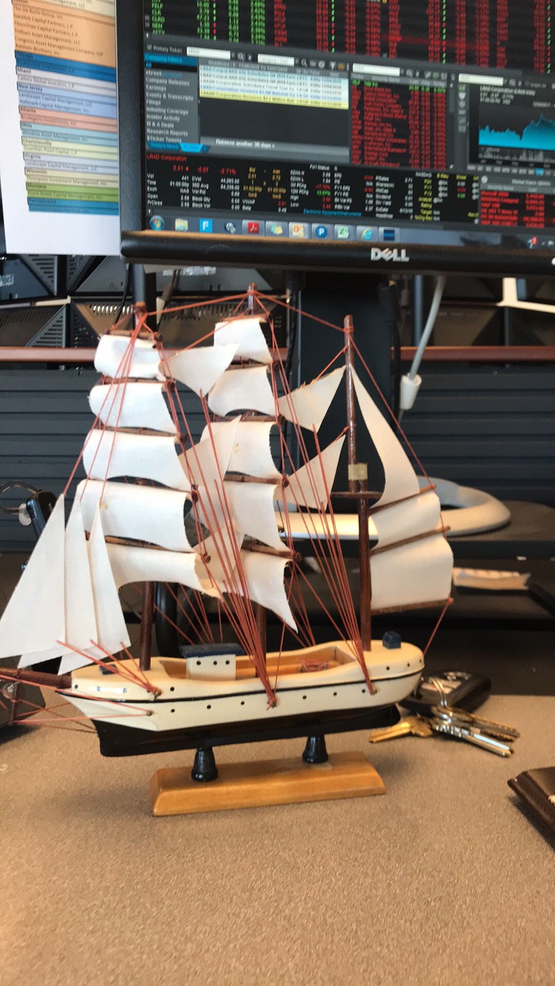 Sail boat wood model