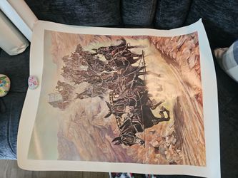 Large Western Horse Art Print Poster