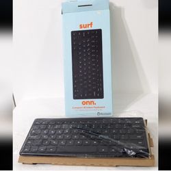 NEW Black Compact Wireless Keyboard For Tablets and Smartphones, Foldable Stand