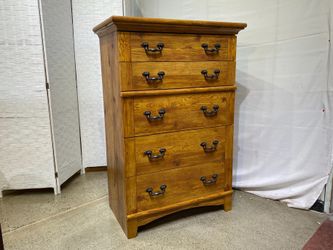 Blonde Tallboy Dresser w/ Safety Drawers