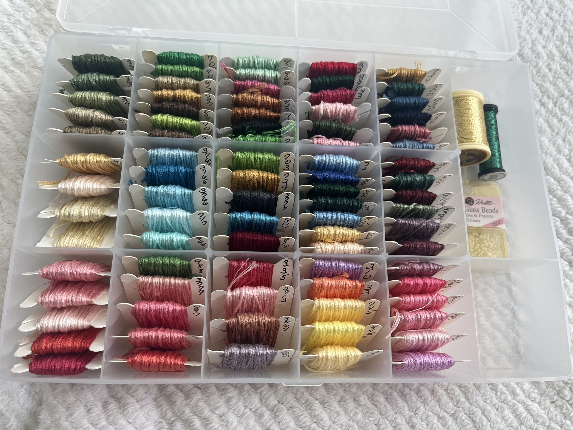 Multi-Colored Embroidery Floss Organizer Box