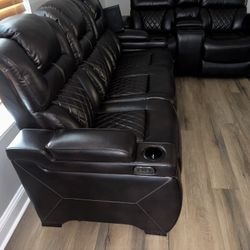 Luxury Reclining Sofa Set – Cup Holders, Storage, USB Charging!