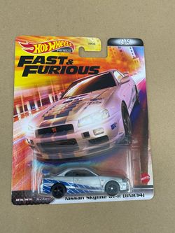 Hot Wheels Fast & Furious Nissan Skyline GT-R BNR34 1:64