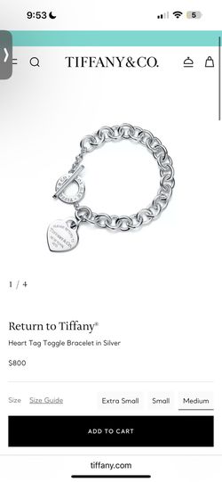 Return to Tiffany Heart Tag Toggle Bracelet in Silver