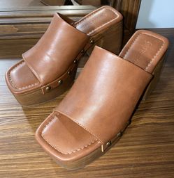 The Drop Millie Platform Mules - Cognac Brown Heels Size 6 – NEW in Box!