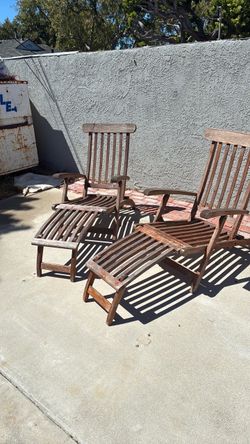 Teak deck lounge chairs