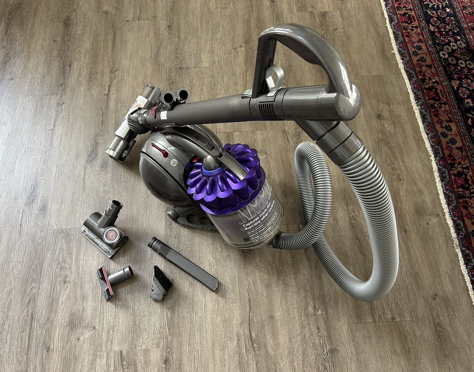 Dyson DC39 Purple Bagless Retractable Cord Canister Vacuum Cleaner Works - Used