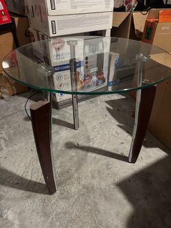 3  glass end table set