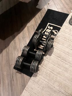 Adjustable Dumbbell Set – 102.5 lbs + Weight Rack + 4’x6’ Gym Mat