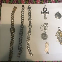 925 Sterling Silver pendant and Bracelet Men's