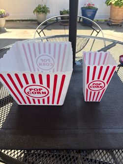 2 Plastic Popcorn Buckets
