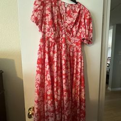 Red Floral Dress