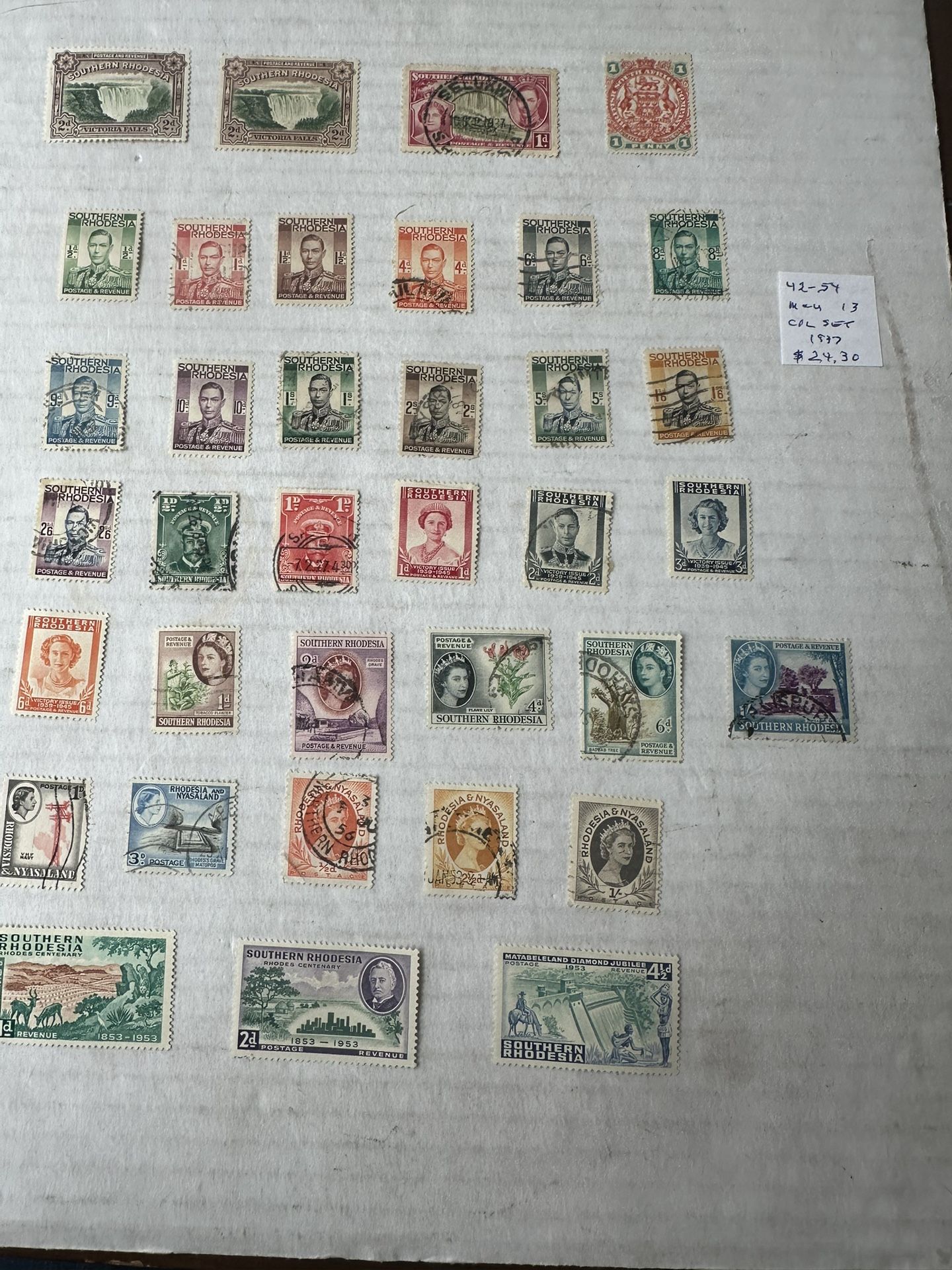 Southern Rhodesia Collection Of 33 Stamps Used