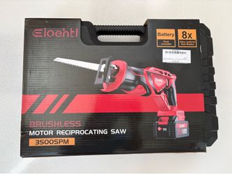 Eioehtl Brushless Cordless Reciprocating Saw – 3300 SPM, Dual 21V 4.0Ah Batteries & Fast Charger, 8-Piece Bi-Metal/Wood Blade Kit, Low-Noise Lightweig