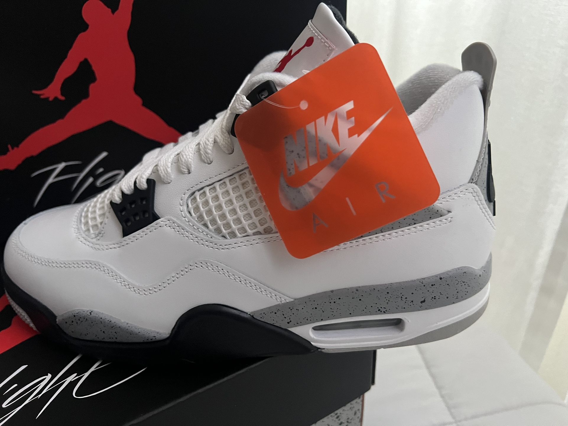 New Jordan 4’s White cement Size 8 & 8.5