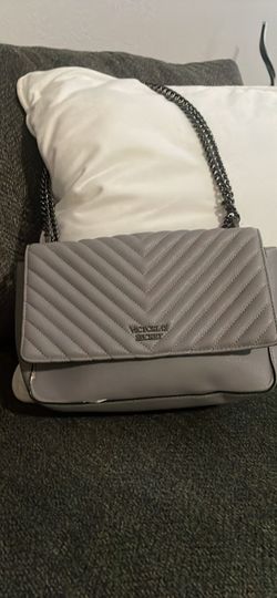 Victoria's Secret Gray Quilted Chain Shoulder Bag
