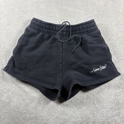 I Am Gia Shorts Women’s XXS Black Sweat Shorts Drawstring Gym Cotton #3E