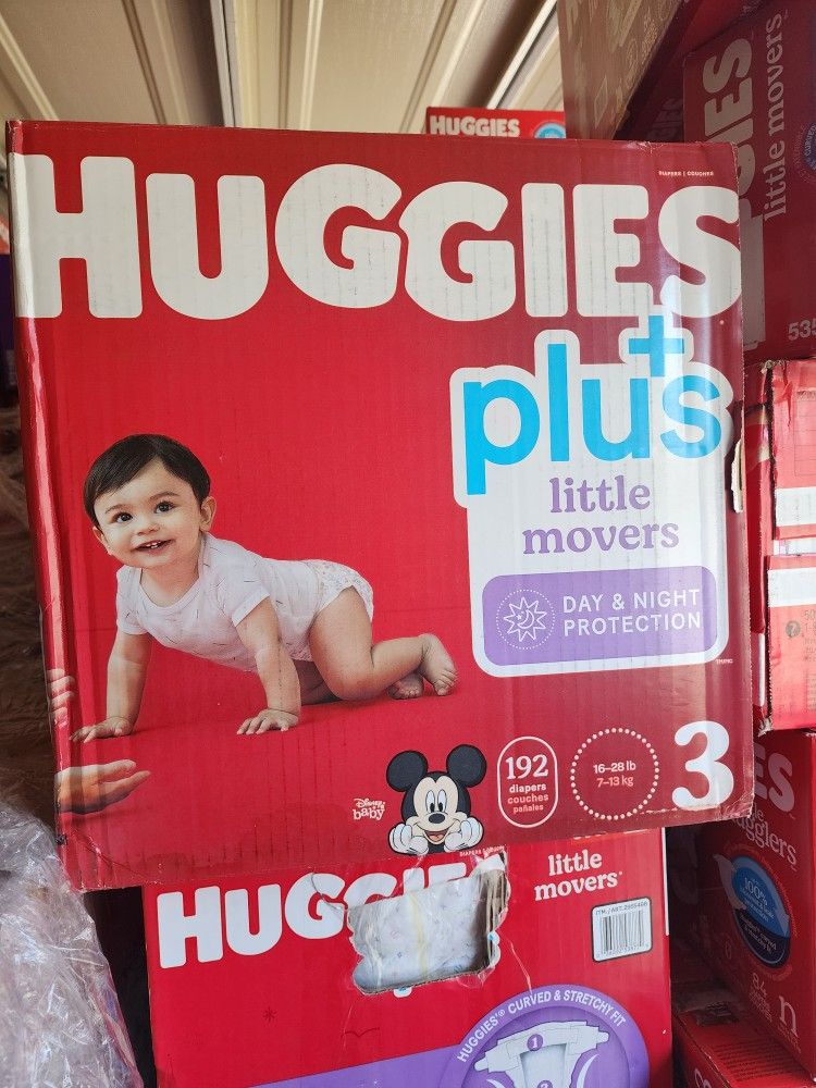 Huggies 3 , 192 Count $40 Each Box. 