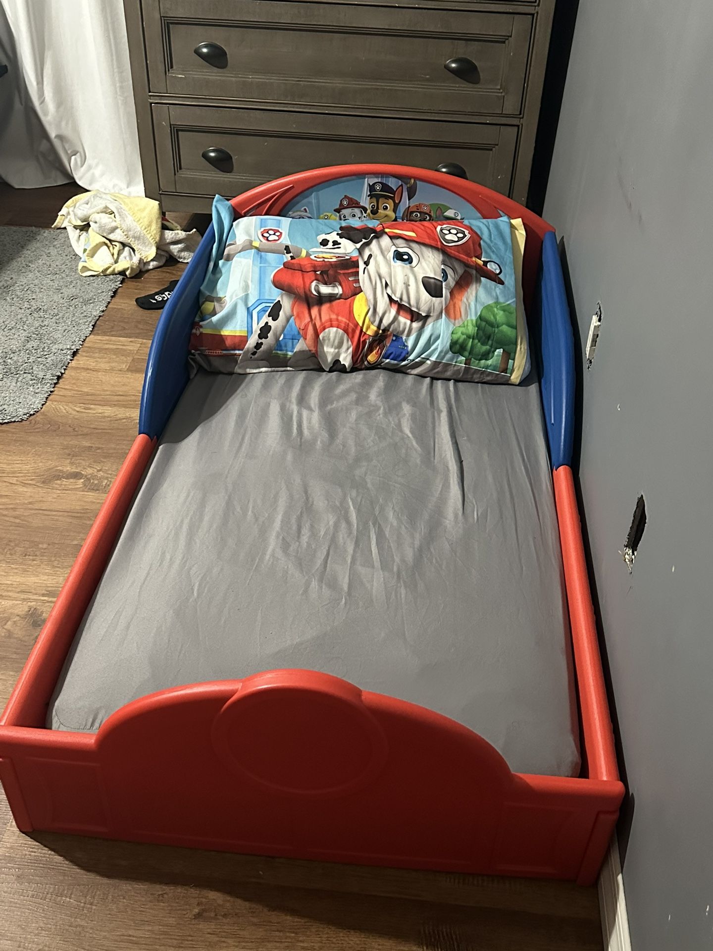 Toddler Paw Patrol Bed With Mattress