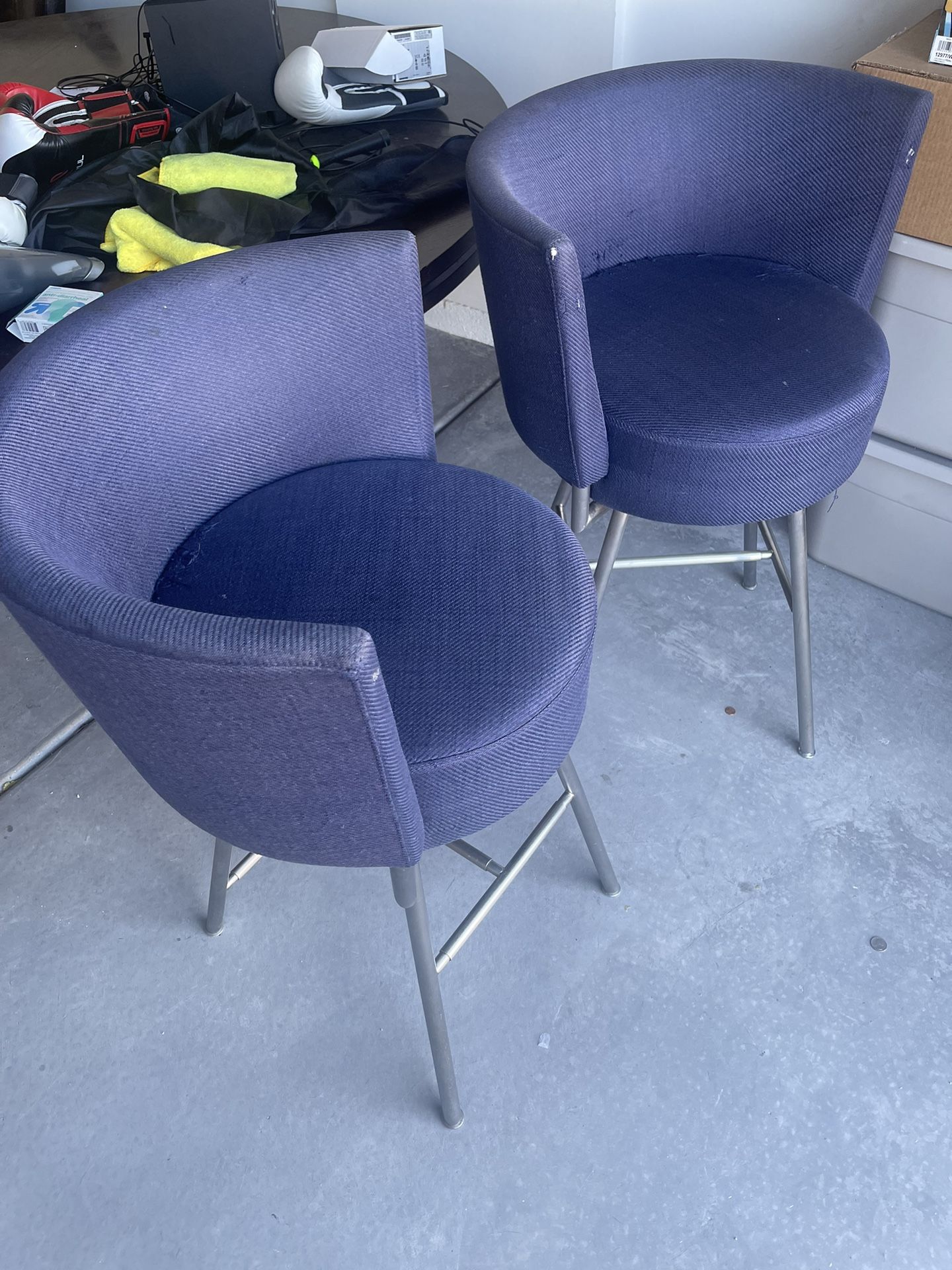 Blue Bar Stool Style Chairs (2)