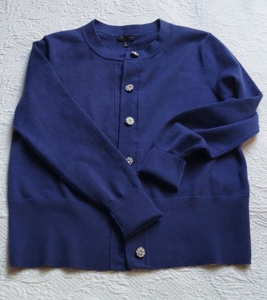 Gorgeous Blue Talbots Holiday Cardigan Sweater