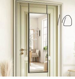 Over-the-Door Full Length Mirror Black Frame
