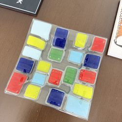 Mondrian styled glass platter
