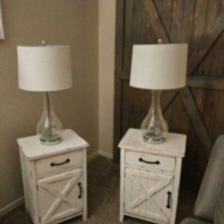 Distressed Barn Door Side Tables 