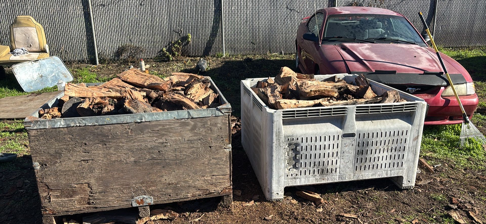 $80 bin split seasoned almond Firewood