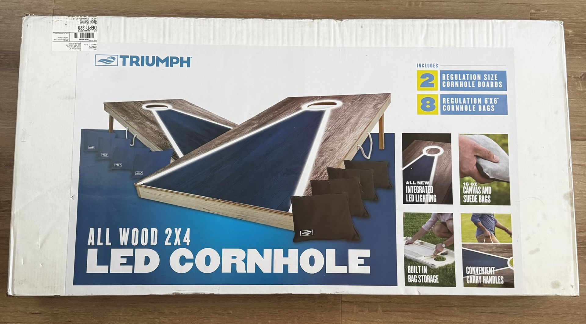 New All Wood LED Cornhole set - 2 X 4