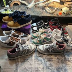 Jordan 1 , Nike Dunk , Dunn Sb , Air Force 1 , Adidas 