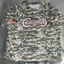 Russell Athletic El Paso Chihuahuas Home Camo Jersey Size XXL #1 NWOT
