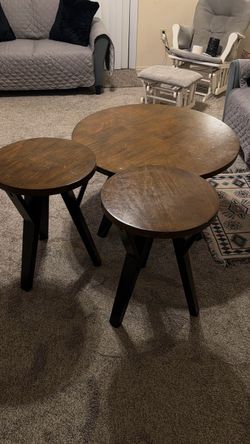 Ashley Furniture Ingel 3-Piece Table Set – Brown/Black