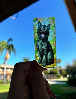 Adorable Kitty Stained Art Keychain